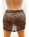 Mini Jupe Noire Clara – Résille Léopard & Séduction