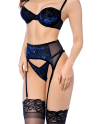 Ensemble 3 Pièces Velour Floral Mapalé – Séduction et Raffinement